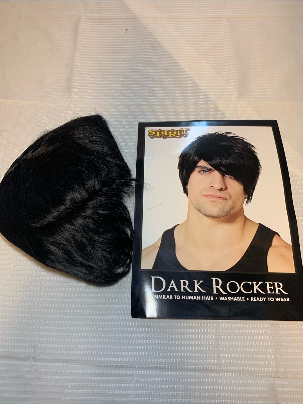 Spirit Dark Rocker Men's Black Wig. New